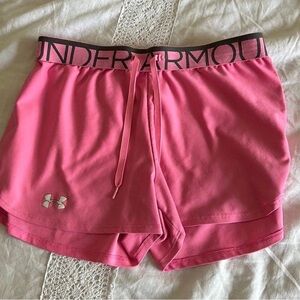 Pink under armour shorts